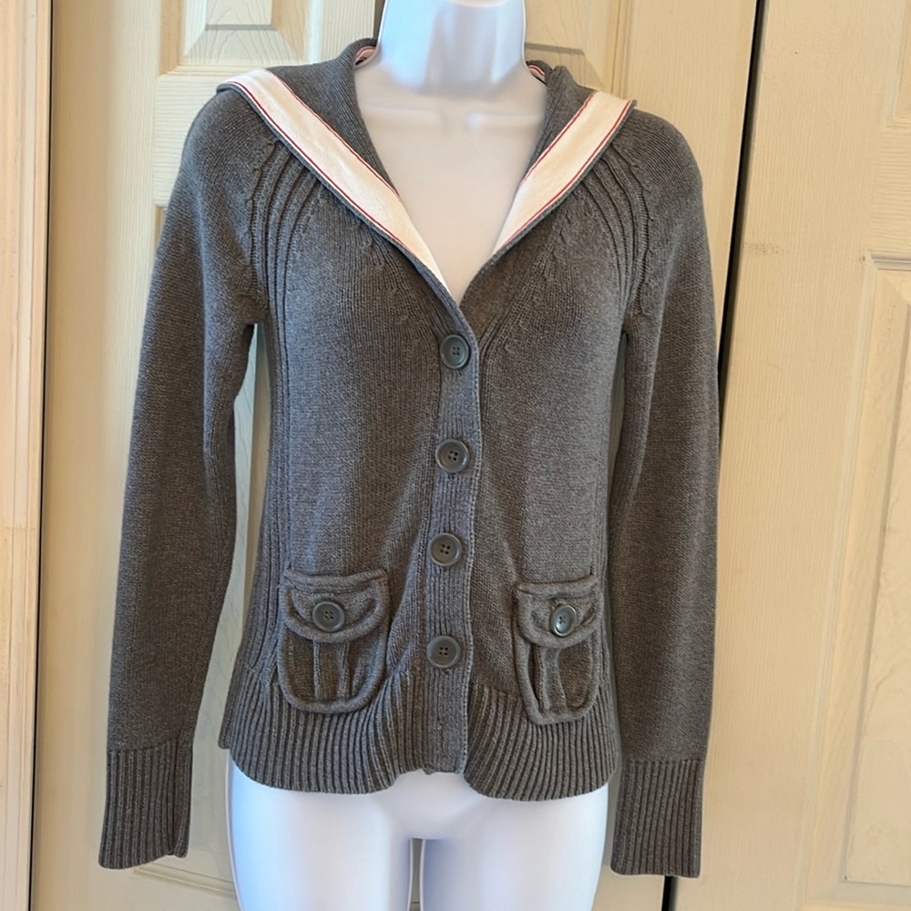 Old Navy Gray button up sweater/hoodie SZ Medium